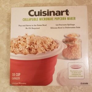 Brand New Cuisinart Red Collapsible Microwave Popcorn Maker Bowl